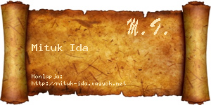 Mituk Ida névjegykártya